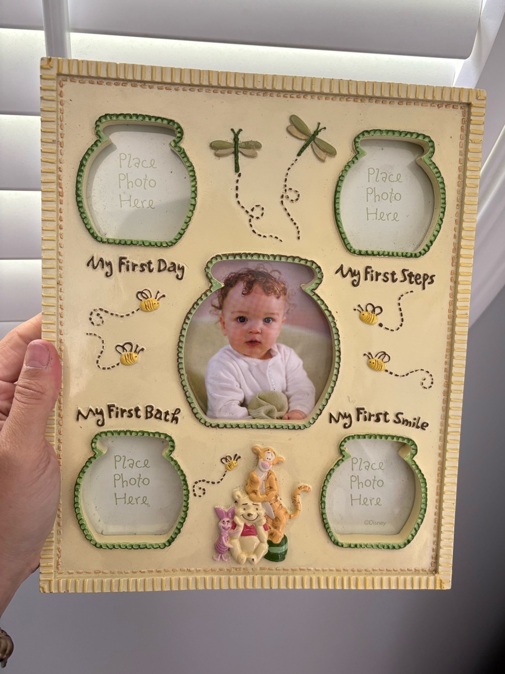 Disney Baby Photo Frame Winnie The Pooh My First Day, Steps, Bath, Smile Picture